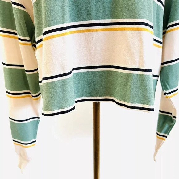 NWT SO Juniors Long Sleeve Pullover Collared Neck Striped Multi-Color Top Size M - Picture 4 of 11